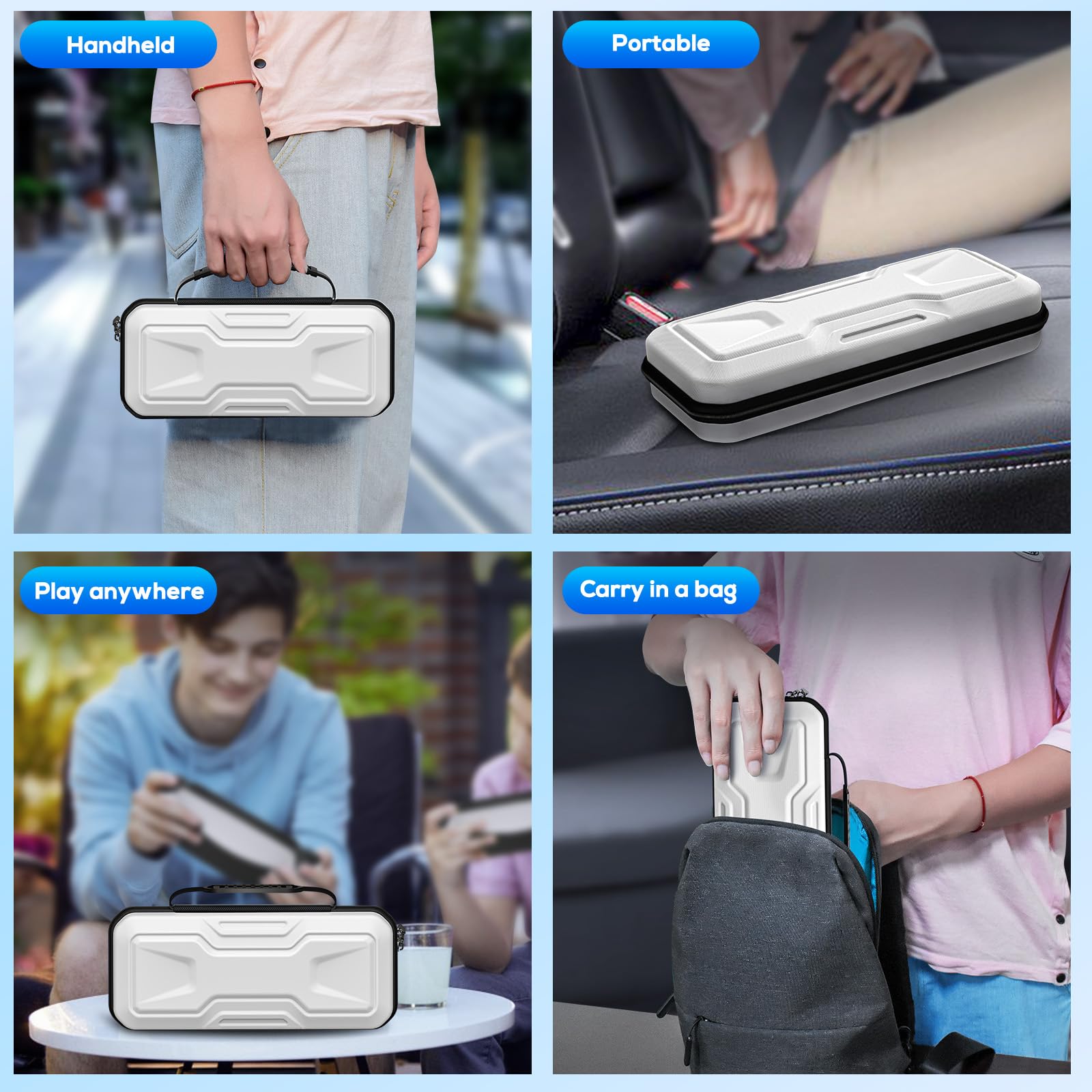 Klipdasse Accessories Kit for Playstation Portal, EVA Carrying Case, Hard PC Clear Protective Crystal Cover Case and 2 Pack HD Tempered Glass Screen Protector for PS 5 Portal Accessories