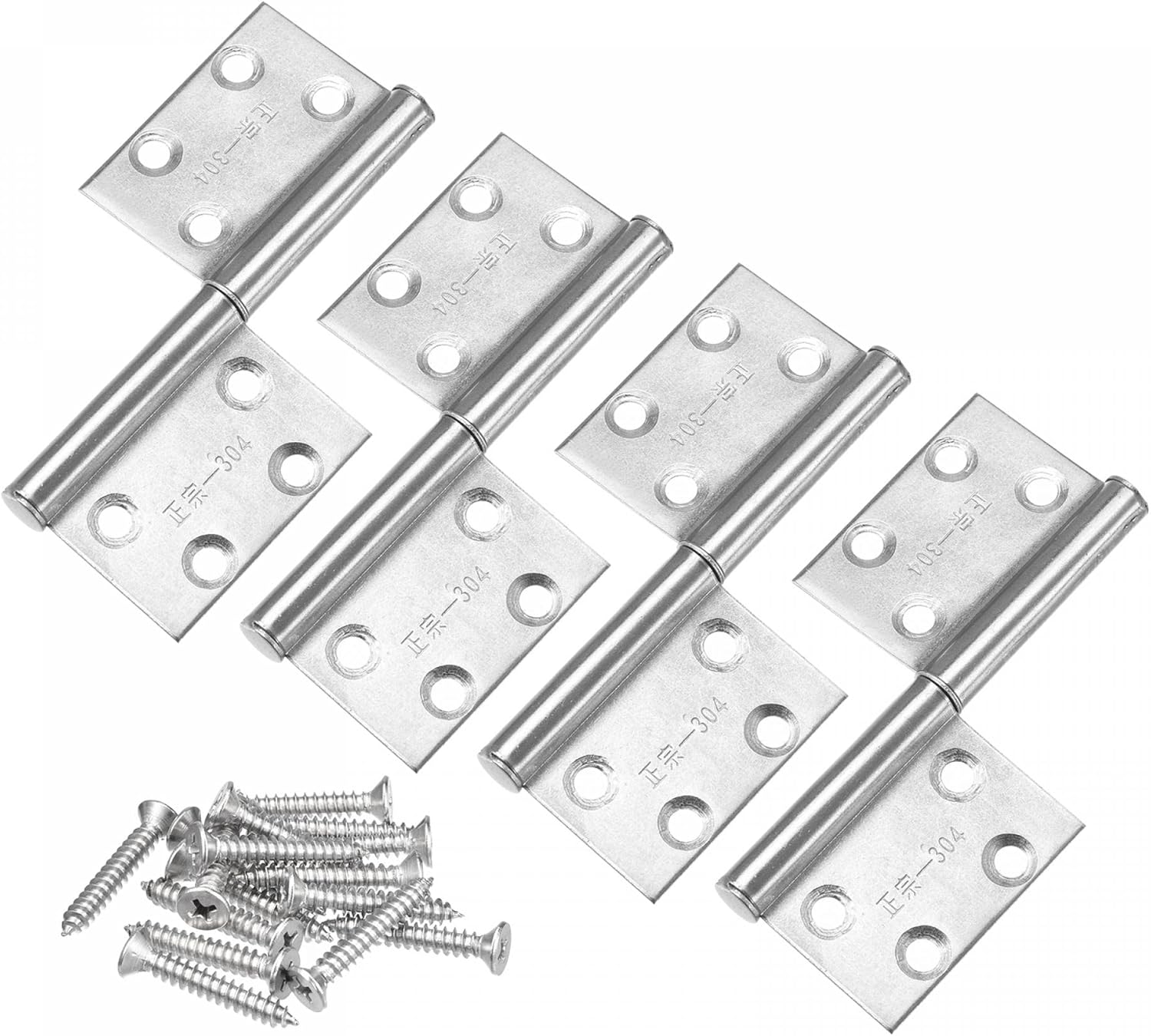 uxcell Lift Off Hinges, 4" 304 Stainless Steel Right Detachable Flag