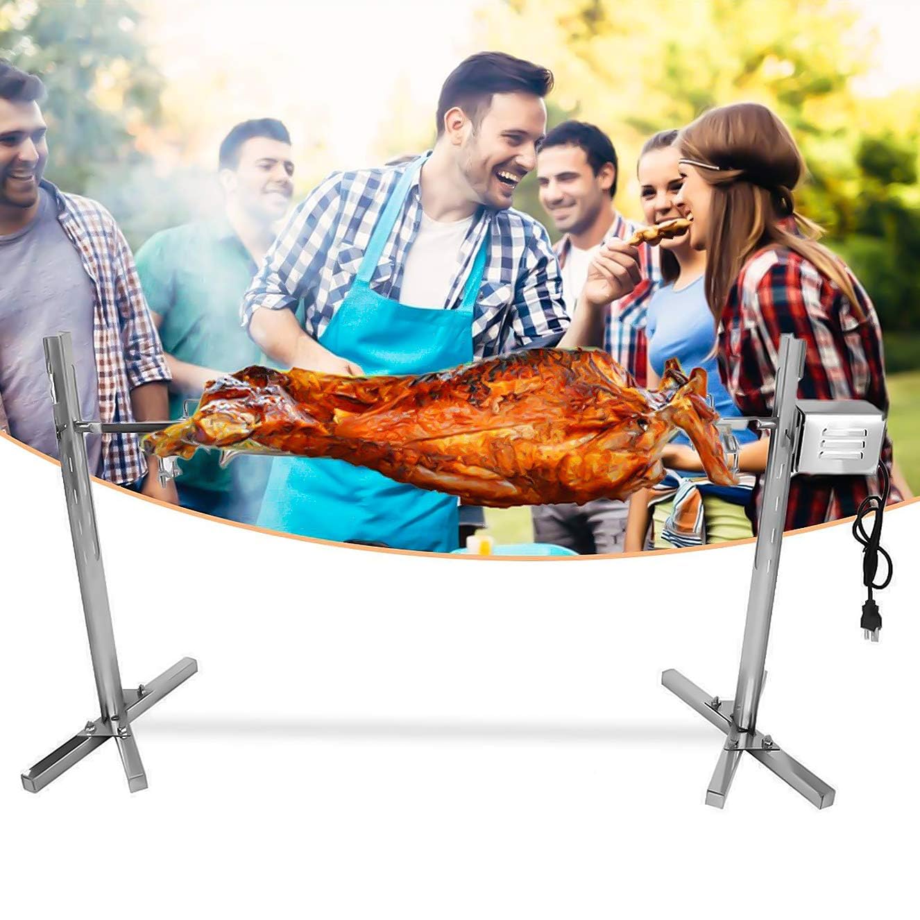 Girarrosto Griglia A Carbone Girarrosto Pollo Agnello Spinning Arrosto Macchina per Picnic All'aperto(Color:Style1)