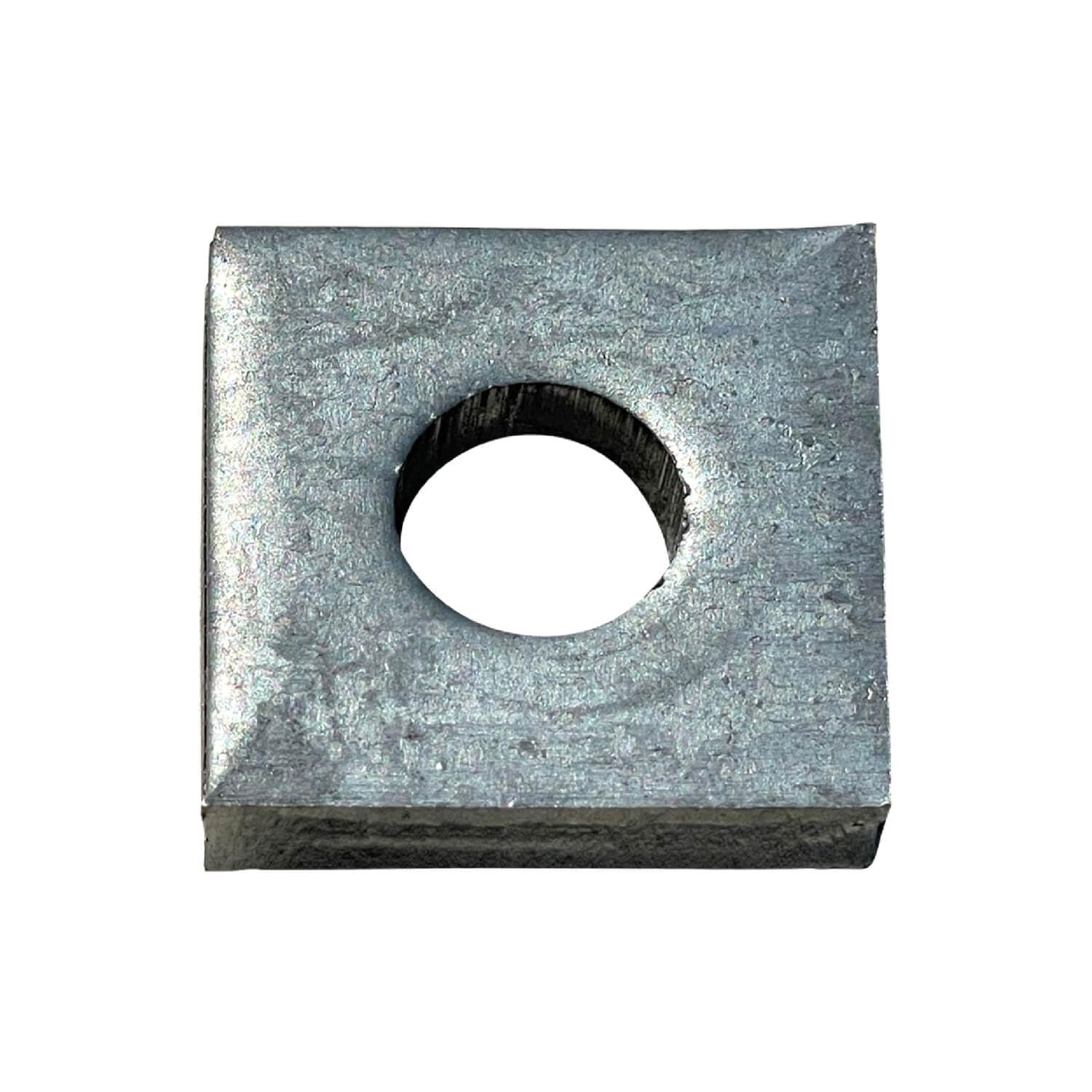 Sandbaggy 3/8" x 1-1/2" x 1-1/2" Flat Square Plate Washer - 5/8" Inside Diameter - Extra Heavy Duty Steel - Bearing Plates for Anchor Bolts and Rods (