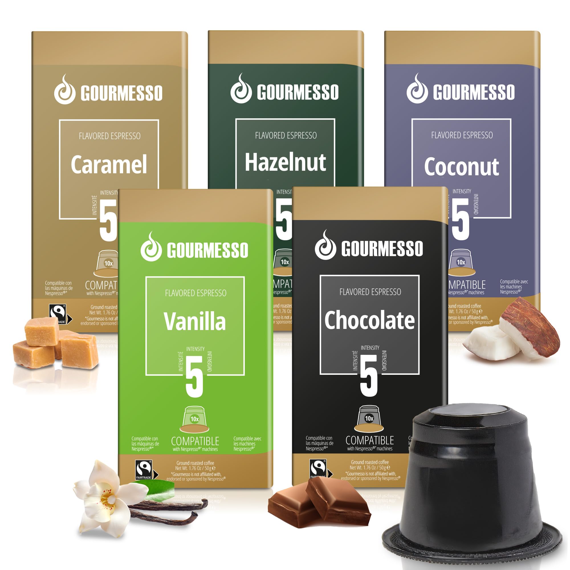 Nespresso Vertuo Line Coffee Pods - Pierre Hermé 'Infiniment Gourmand' Hazelnut Flavor, 1 Sleeve Of 10 Capsules