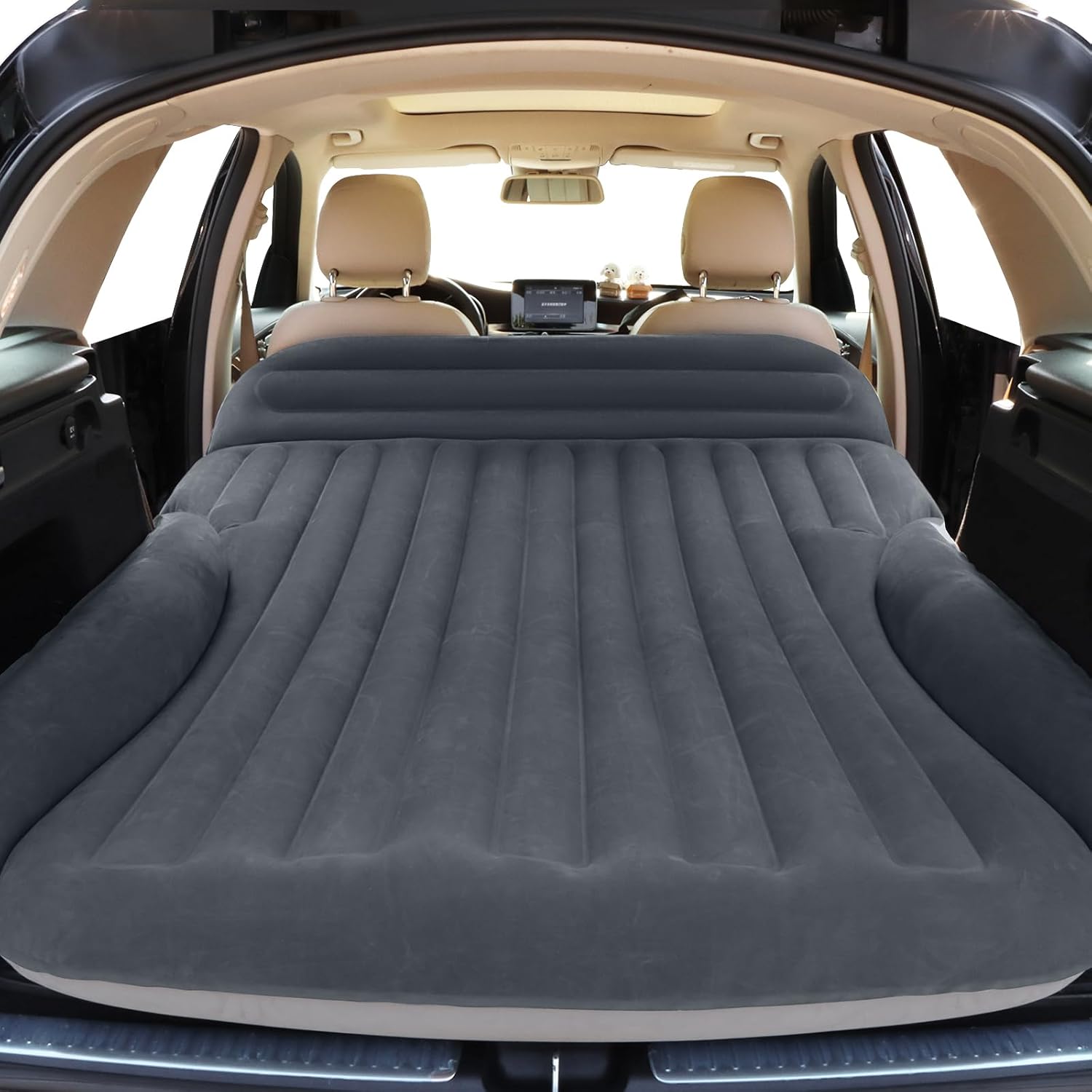 SUV Air Mattress, Double-Sided Thick Flocked, with Built-in Pump & Pillow