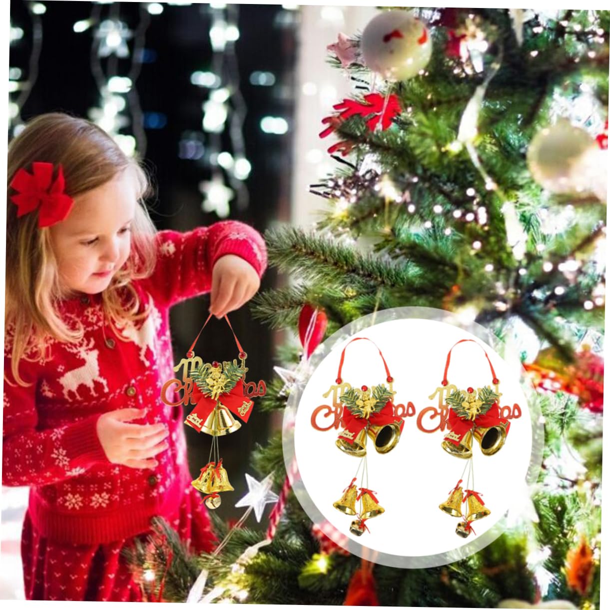 Cabilock 5 Set Decorazioni Natalizie Albero Di Natale Gonfiabile Campane Campane A Mano Ghirlanda Di Ganci Dimmerabili Ornamenti Di Caramelle Decora Natale Appendini Per 2 pezzi * 5