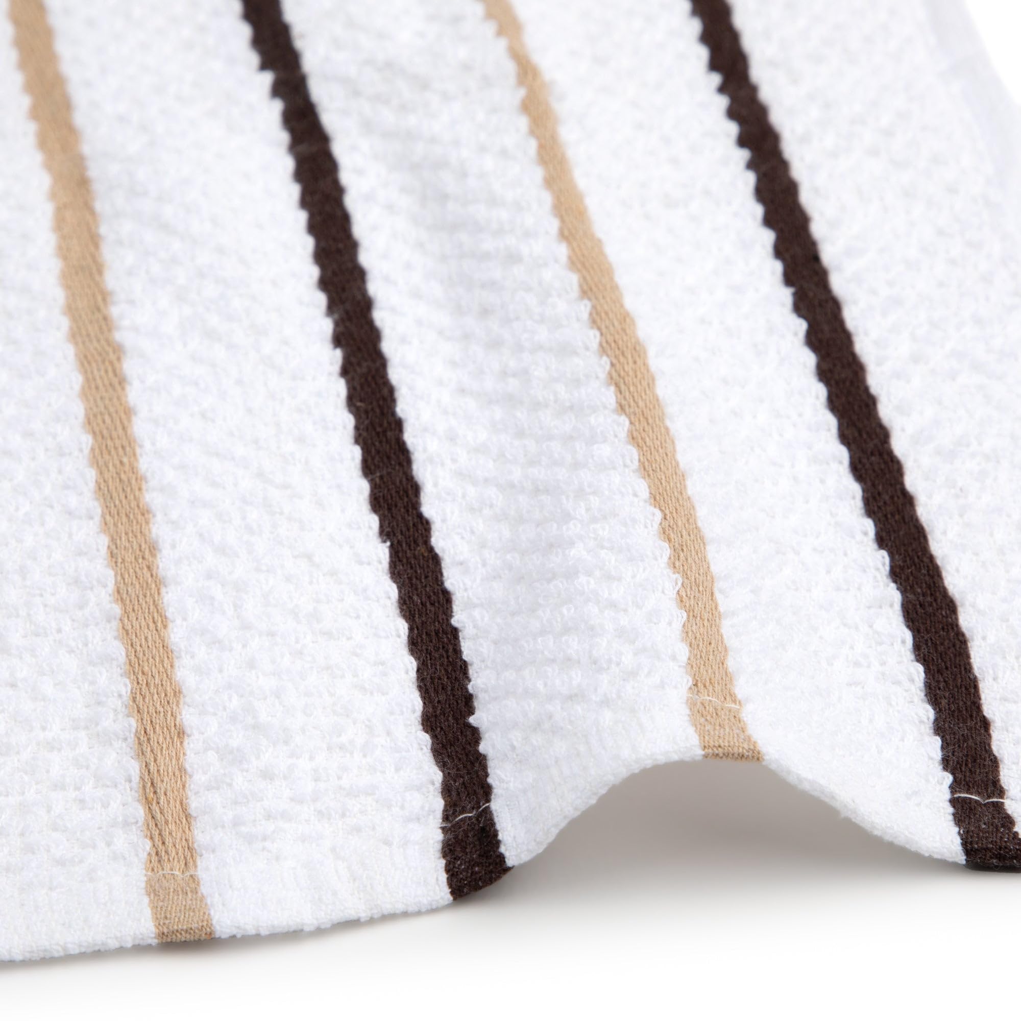 BOSKIMO Strofinacci Cucina Premium Cotone – Set 6 Panni Cucina in Microfibra e Spugna, Canovacci Assorbenti in Cotone, Panni Pulizia Beige e Marrone