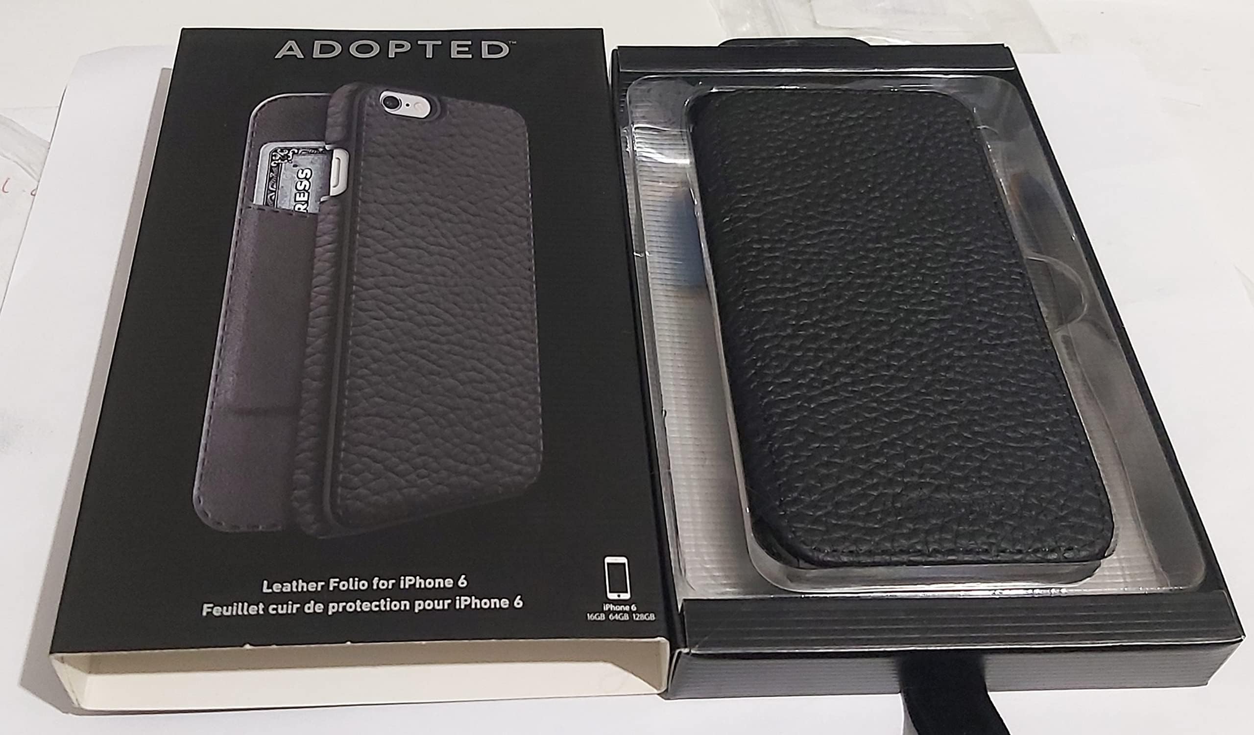 ADOPTED Leather Folio iPhone 6 Case, Black/Black, iPhone 6