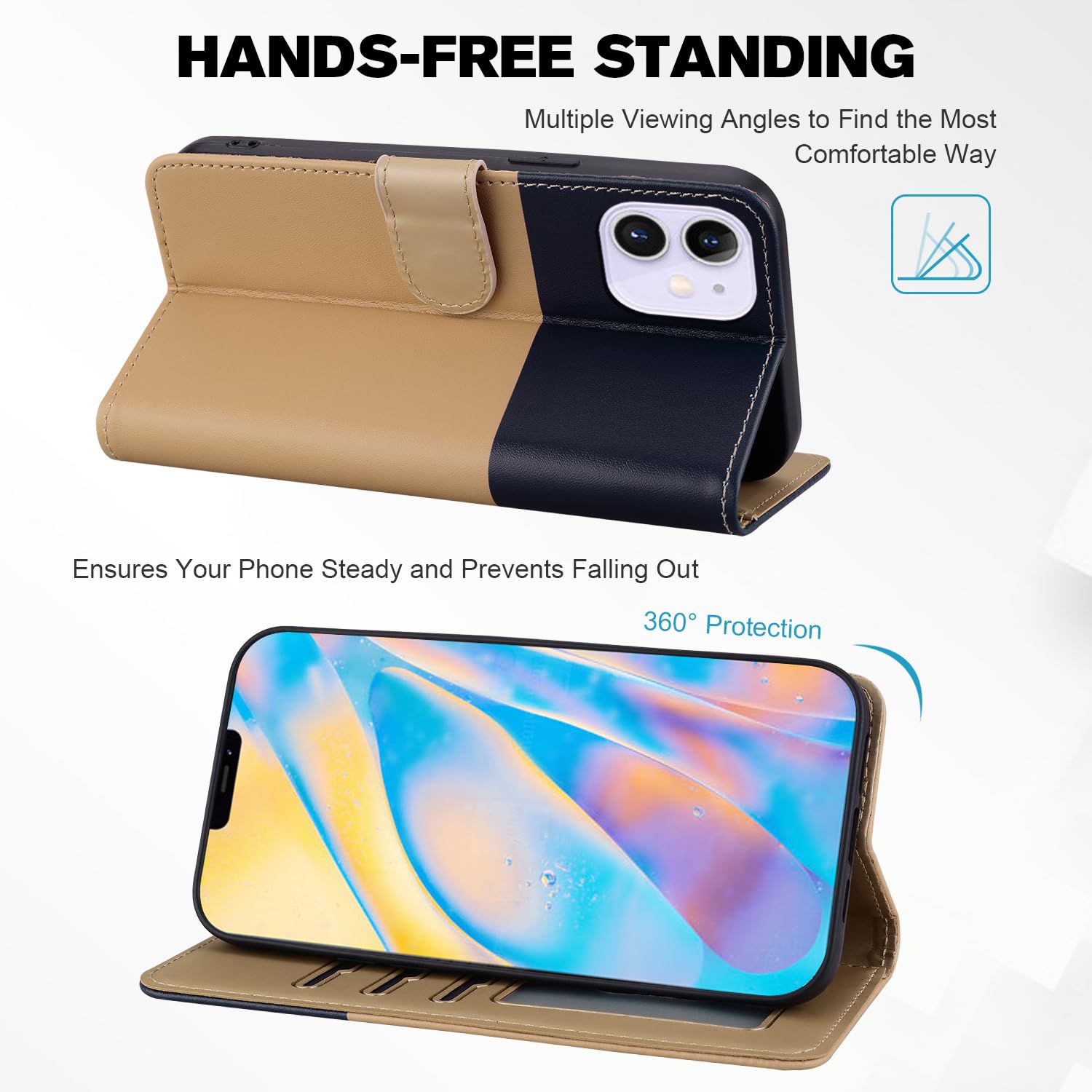 LEMAXELERS IPhone 12 / IPhone 12 Pro Phone Case IPhone 12 Cover,Cute Cat Dog Embossed PU Leather Flip Notebook Wallet Case Magnetic Stand Card Slot