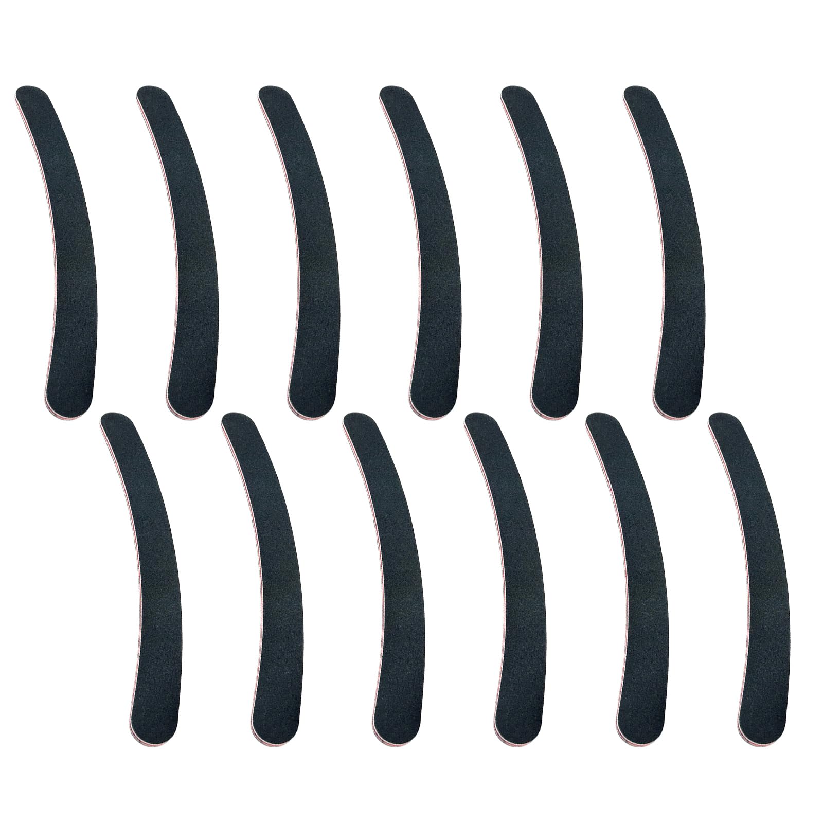 12PCS Black Banana Curved Double Sided Strip Grit Nail File Polish Emery Board Buffering Sanding Art Manicure Buffer Nail Art Tools