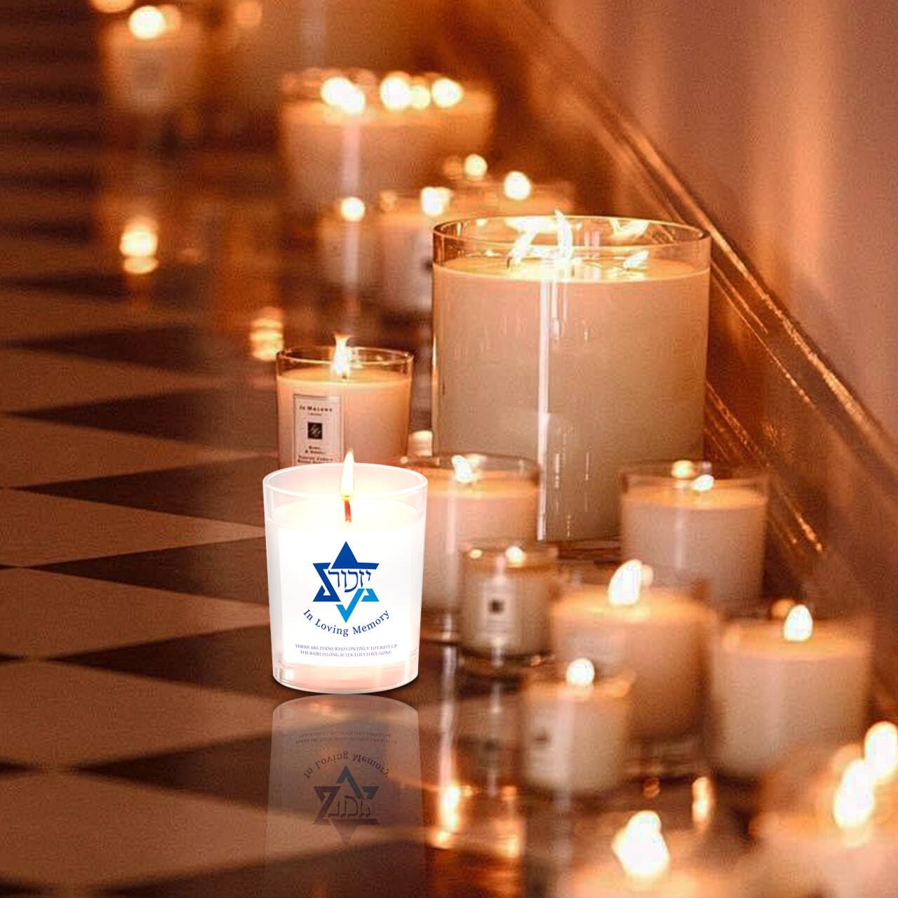 Yahrzeit Świece – świece pamiątkowe Yahrzeit, świece pamiątkowe na utratę ukochanej osoby, żydowskie świece pamiątkowe, naturalna świeca z wosku sojowego, ręcznie nalewana 170 ml