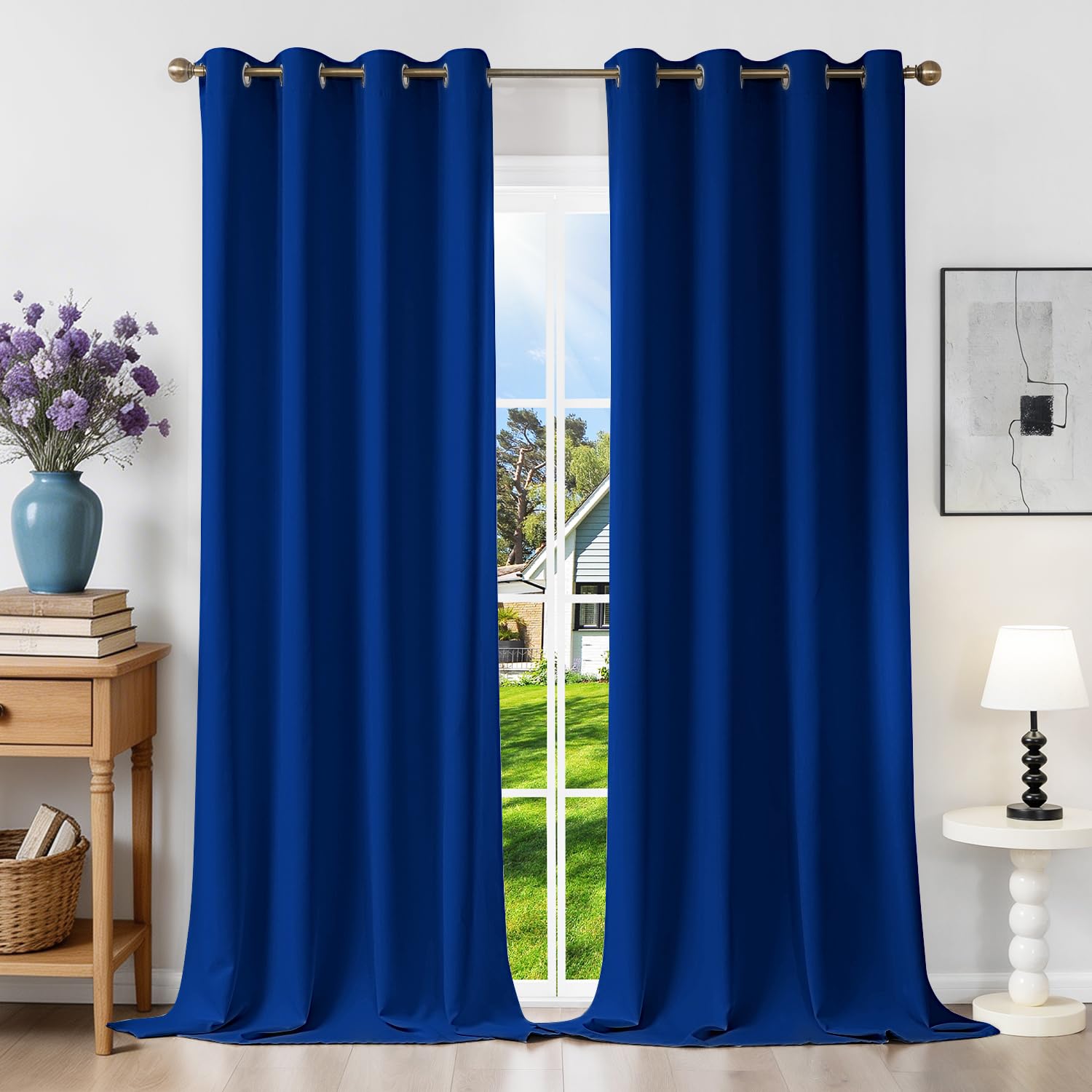 Runyéla Verdunklungsvorhänge mit Ösen Gardinen 2er Set, Vorhänge Blickdicht Thermovorhang Hitzeschutz, Ösenvorhang Thermogardine für Schlafzimmer Wohnzimmer Blackout Curtain