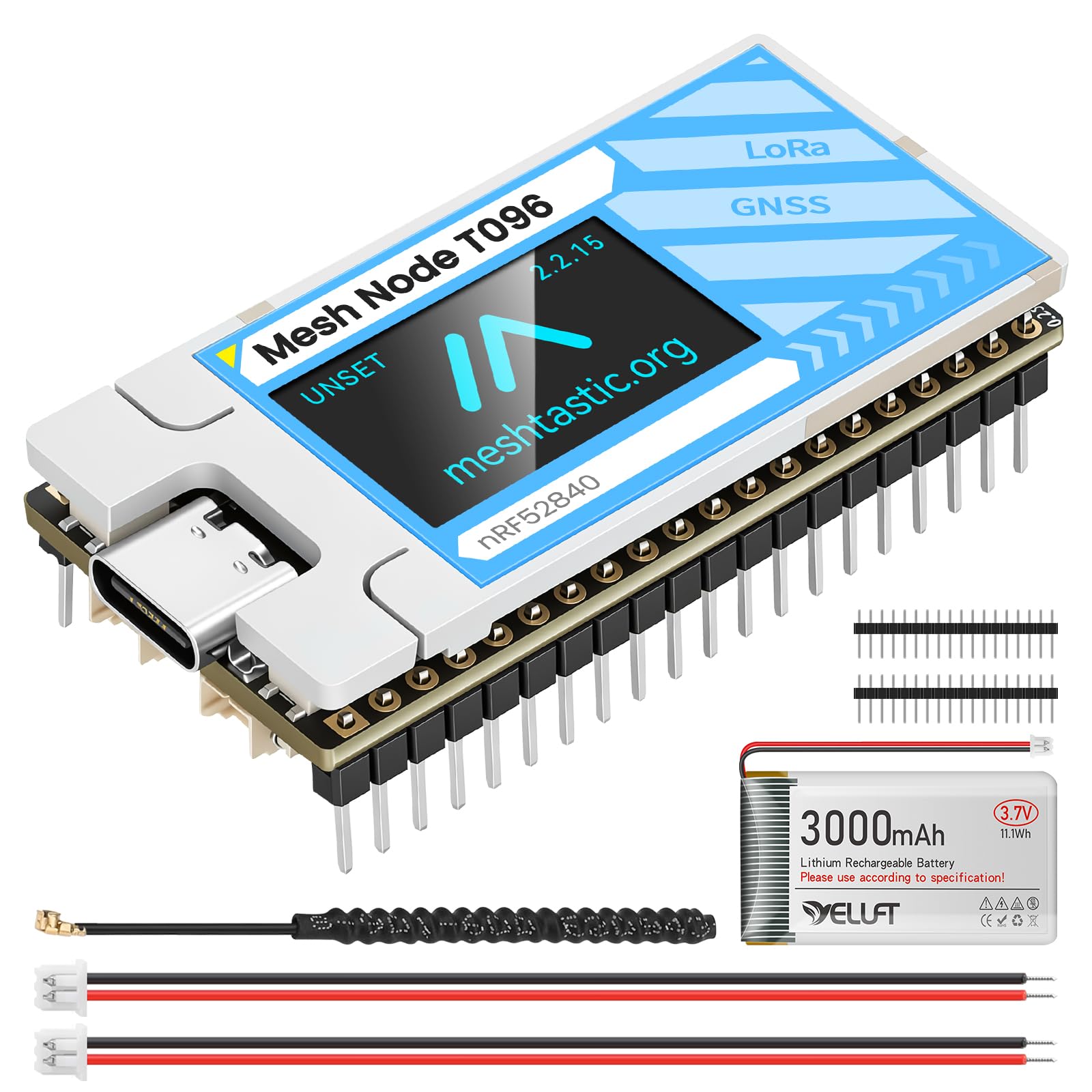 Mesh Node T096 mit 3000 mAh Akku für Meshtastic GPS