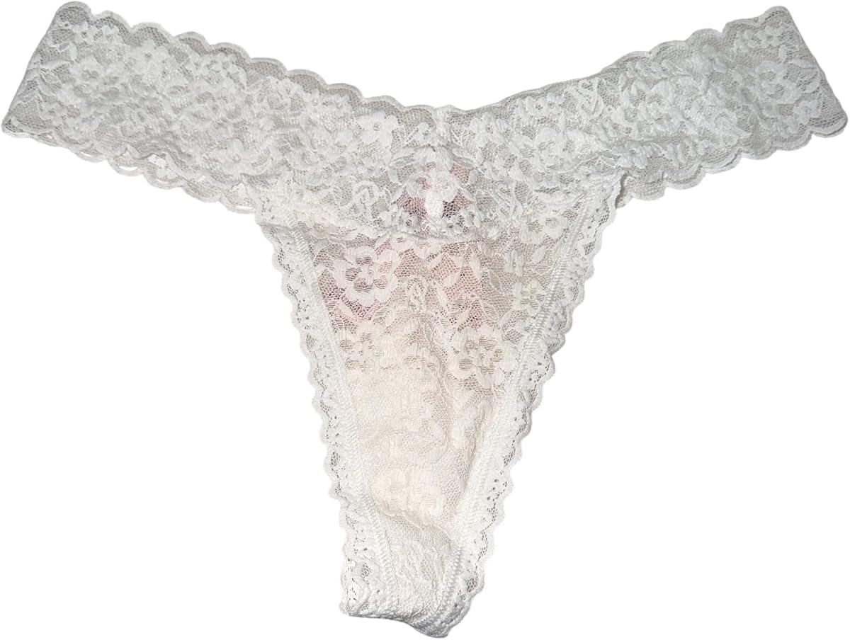 Victoria's Secret All Over Lace Thong Panty White Medium New