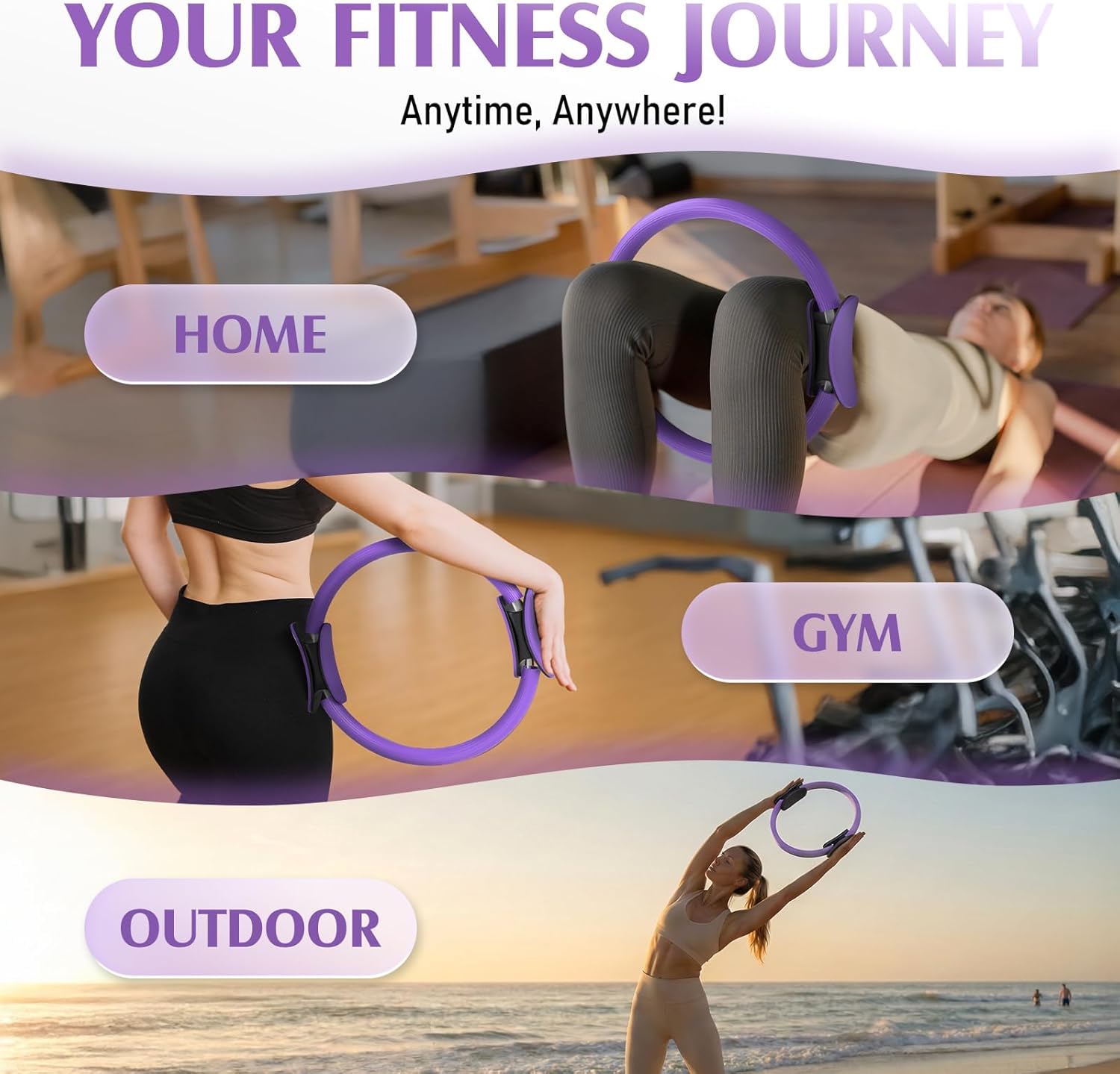 Pierścień do pilatesu dla kobiet, 36,8 cm, domowy magiczny trening, pilates Essentials zestaw startowy dla początkujących, kształt tonizujący, całe ciało