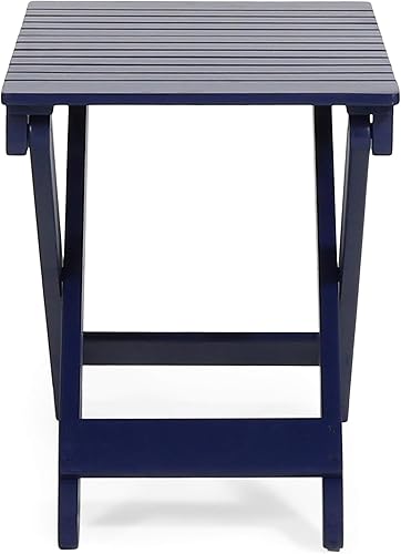Miniatura 8 de Christopher Knight Home Daphne - Mesa auxiliar plegable para exteriores, color azul marino