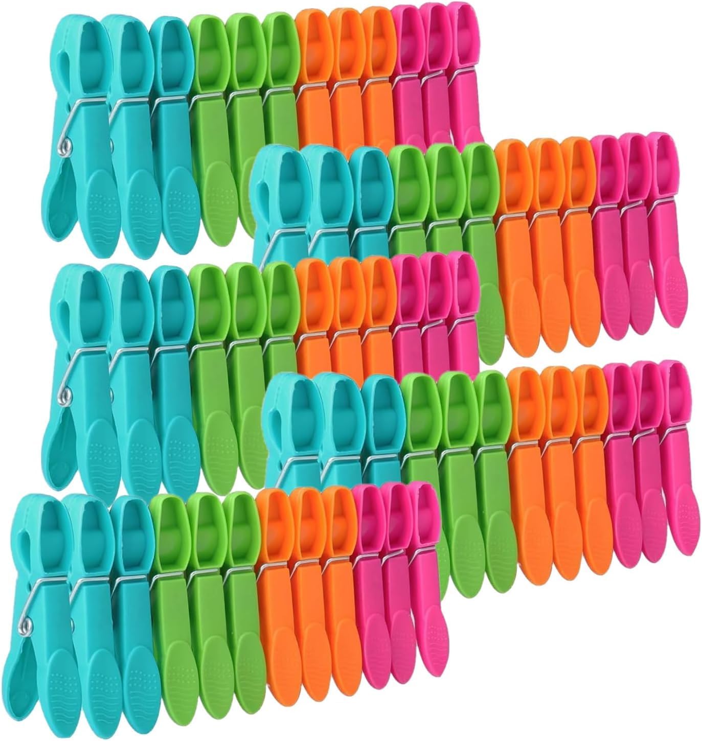 60 Pack Clothes Pins, Colored Plastic Clothespins, Strong Grip Laundry Clips, Non-Slip Washing Line Clips for Hanging Indoor & Outdoor Use, Durable and Lightweight