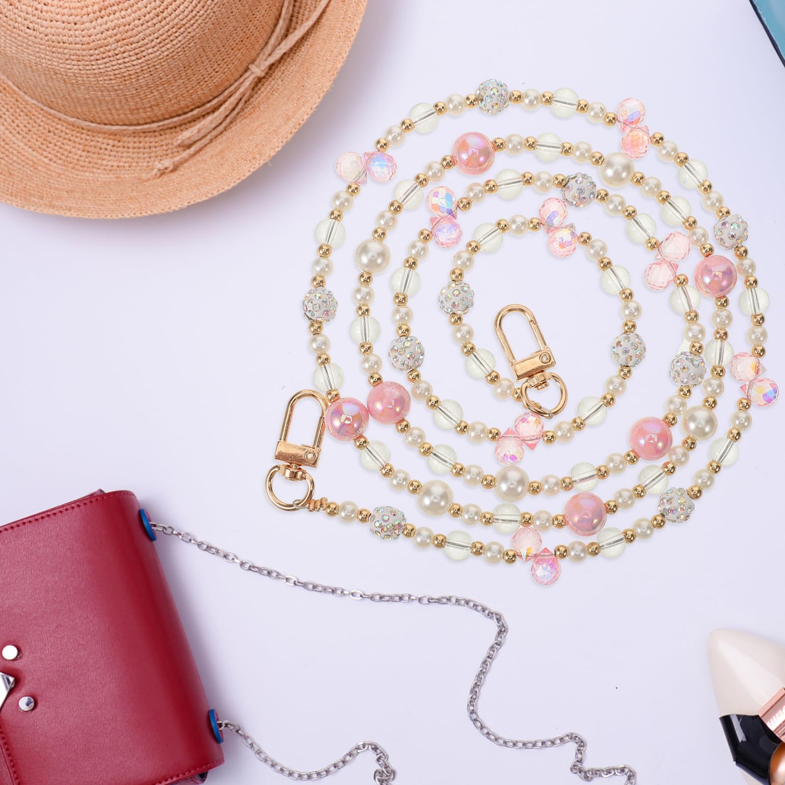 NUOBESTY 4piezas Cadena De Bolso De Perlas Para Reparación Strap De Reemplazo Para Bolso De Diseño y Práctico Para Regalar Cumpleaños y