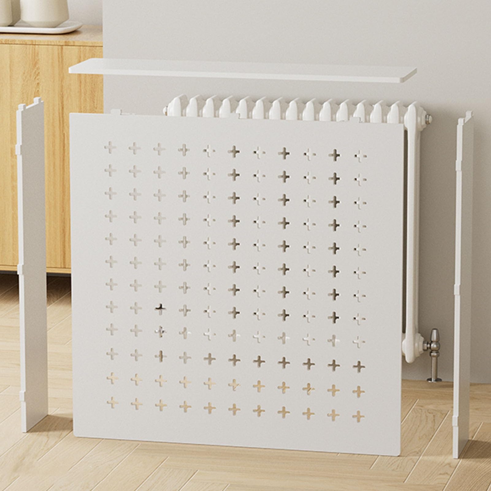 Cubierta del radiador de fácil instalación mueble de PVC con estante superior
