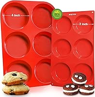 Vista 15 de Walfos - Molde de silicona para magdalenas de 6 tazas, molde antiadherente para cupcakes para hornear, de grado alimenticio y sin BPA, perfecto