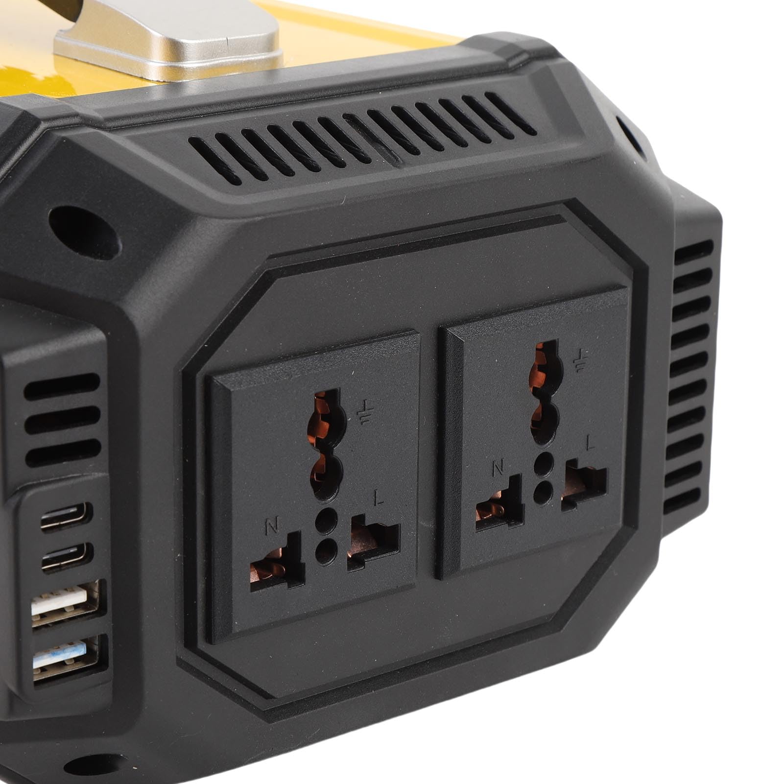 Asixxsix Przetwornica samochodowa 1000 W, przetwornica 12 V DC na 220 V AC z 4 portami USB, w tym 24 W USB C PD i szybkim ładowaniem QC, wyświetlacz LCD w czasie rzeczywistym