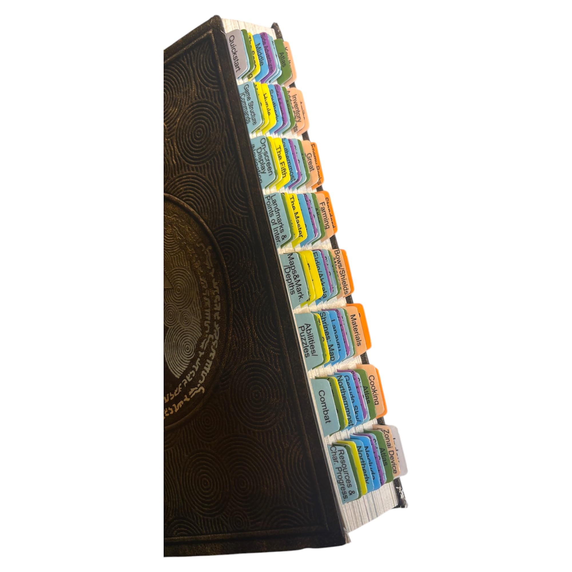 Book Tabs for The Legend of Zelda: Tears of The Kingdom - The Complete Official Guide: Collector's Edition. Laminated, Durable, Color-Coded Repositionable Tabs (Book not Inlcluded)