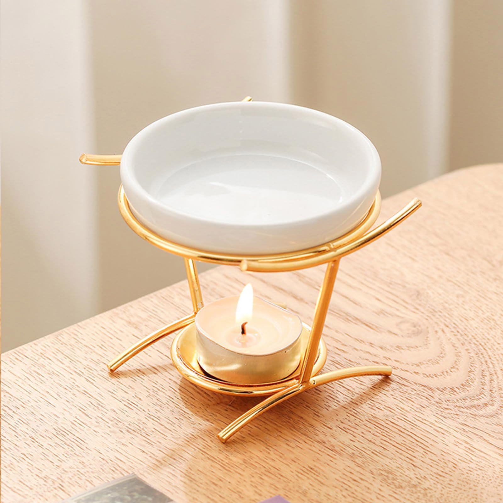 Bruciatore di Oli Essenziali, Brucia Essenze Ceramica con Portacandele, Aroma Lamp Porcellana