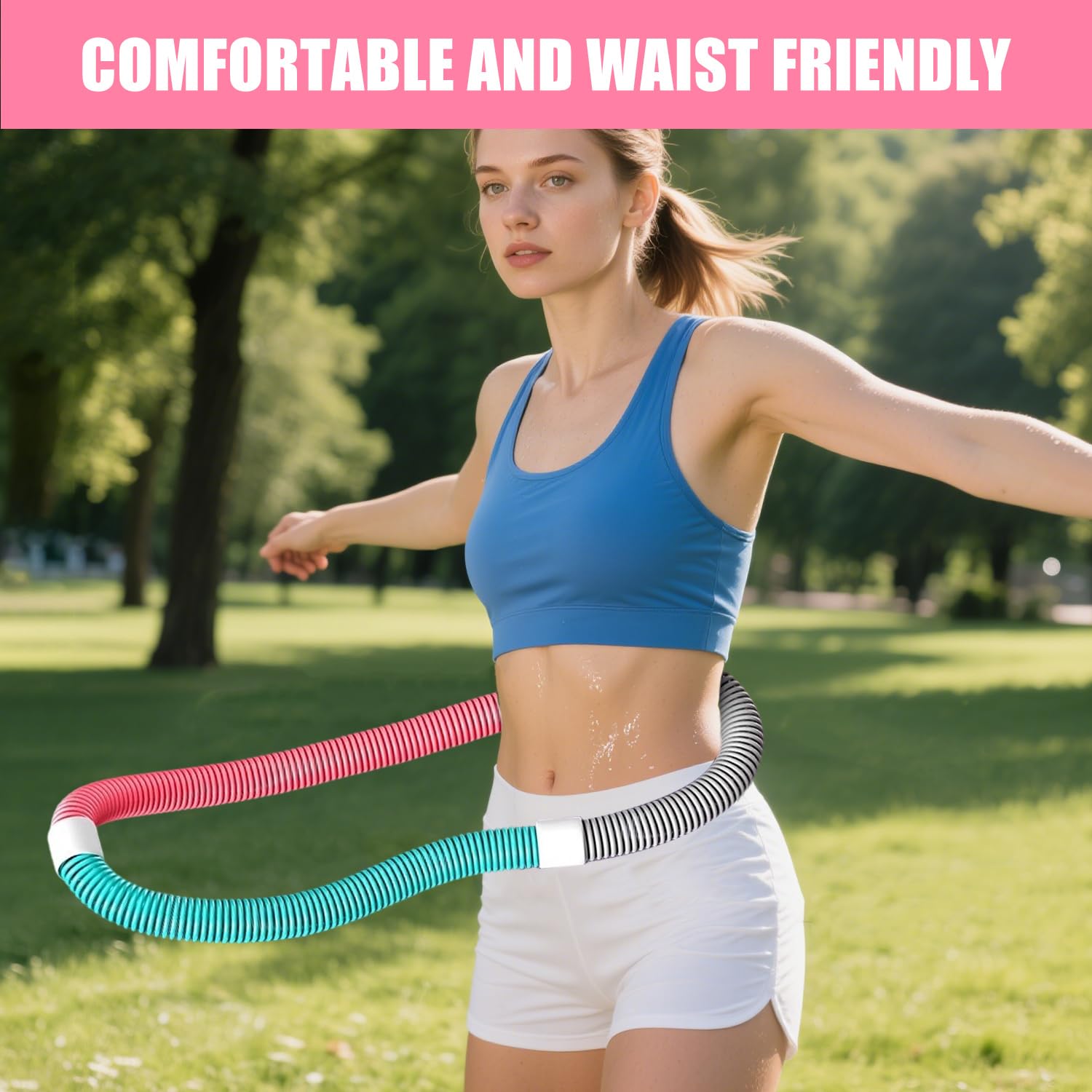 Hula Hoop morbido per adulti – 3 kg, pieghevole, fitness hoop ponderato per pancia e vita, morbido hula hoop, cerchio a molla per casa, palestra, scuola