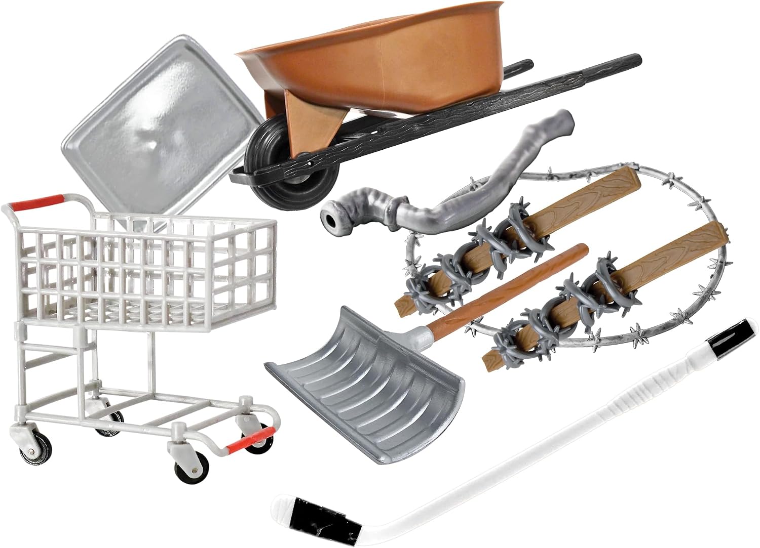 Hardcore Shopping Cart 9 Piece Accessory Set for Wrestling Action Figures