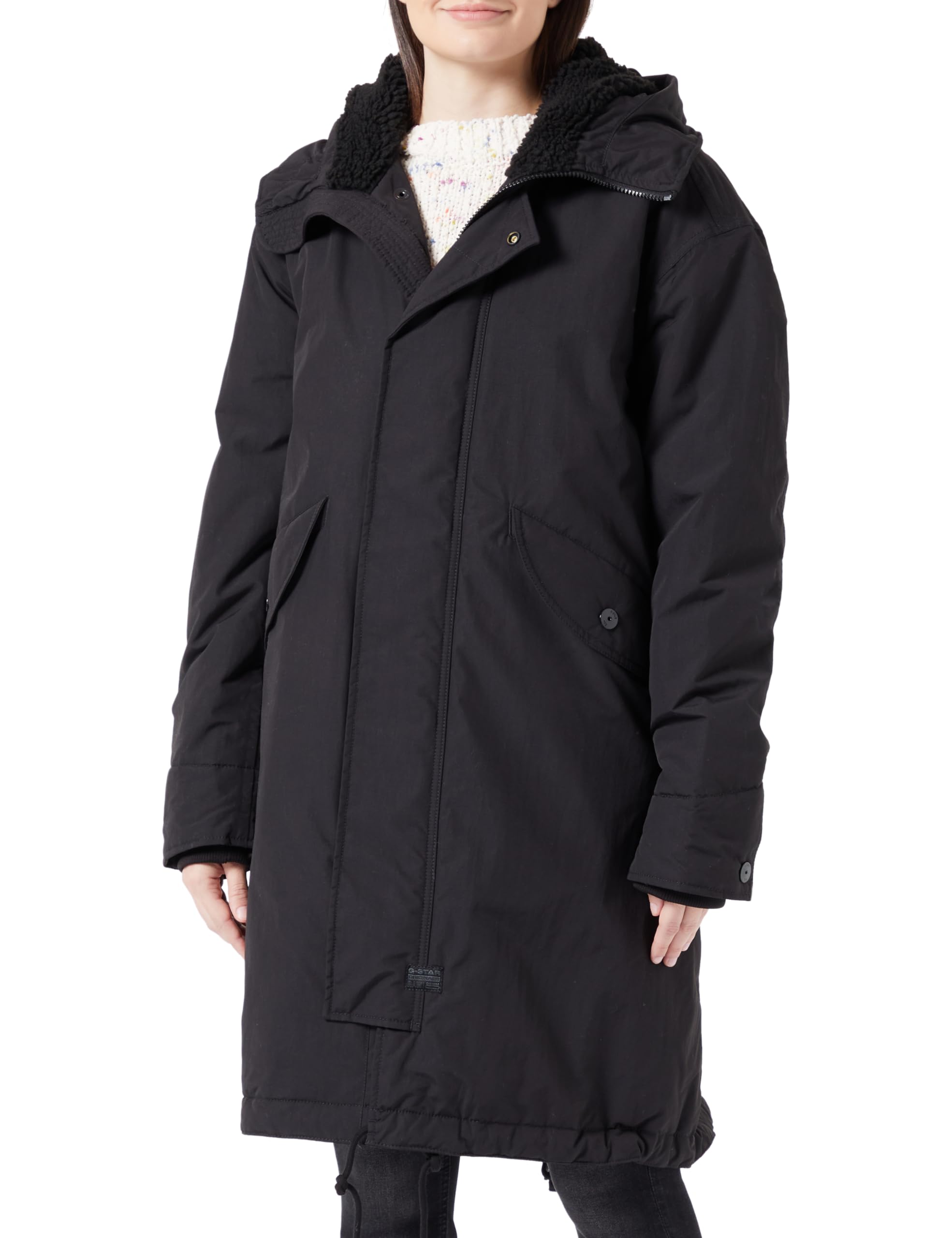 G-Star Women's Hooded fishtail parka, Black (dk black D24235-D419-6484), M
