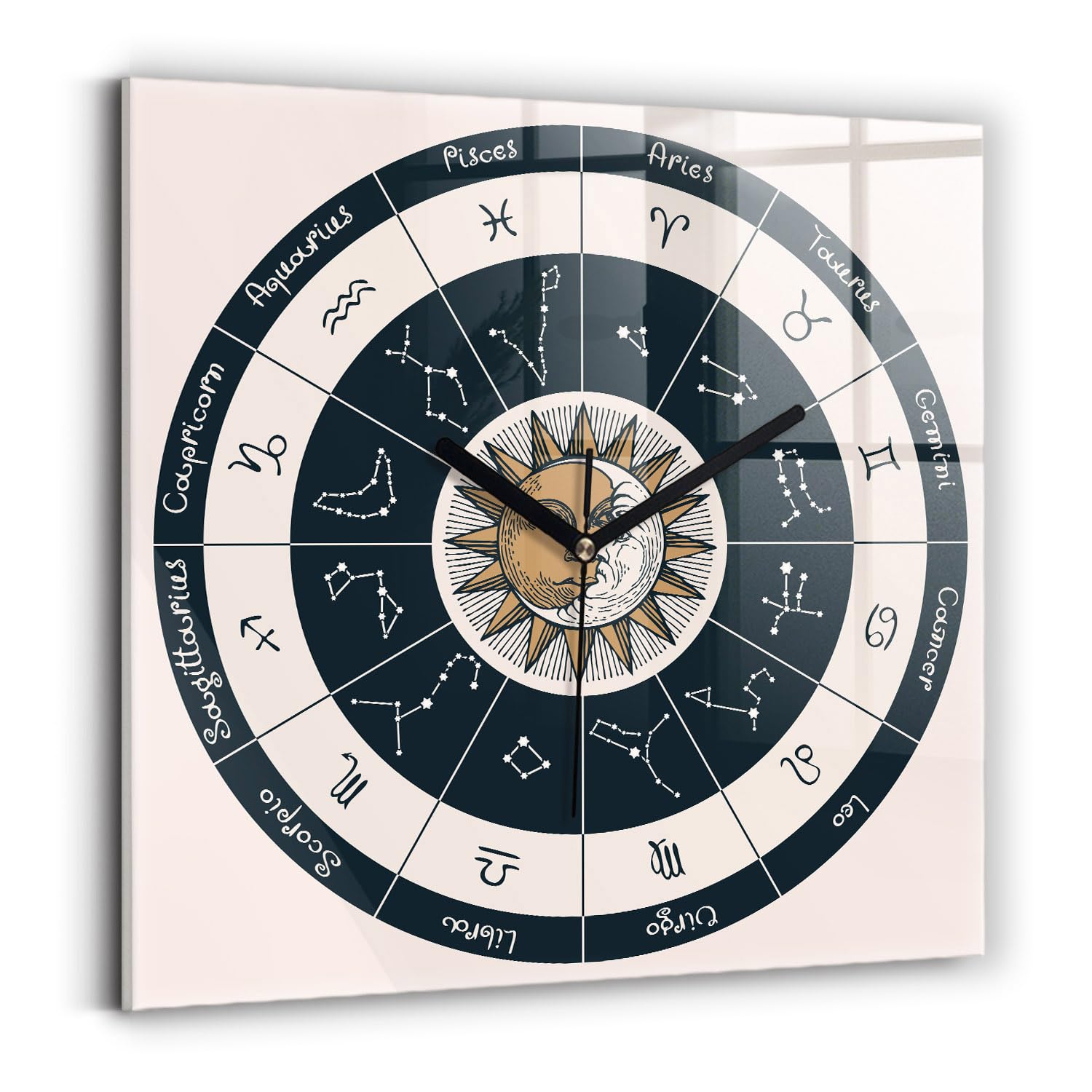 Horloge numérique moderne 30x30 cm à mécanisme silencieux et affichage analogique