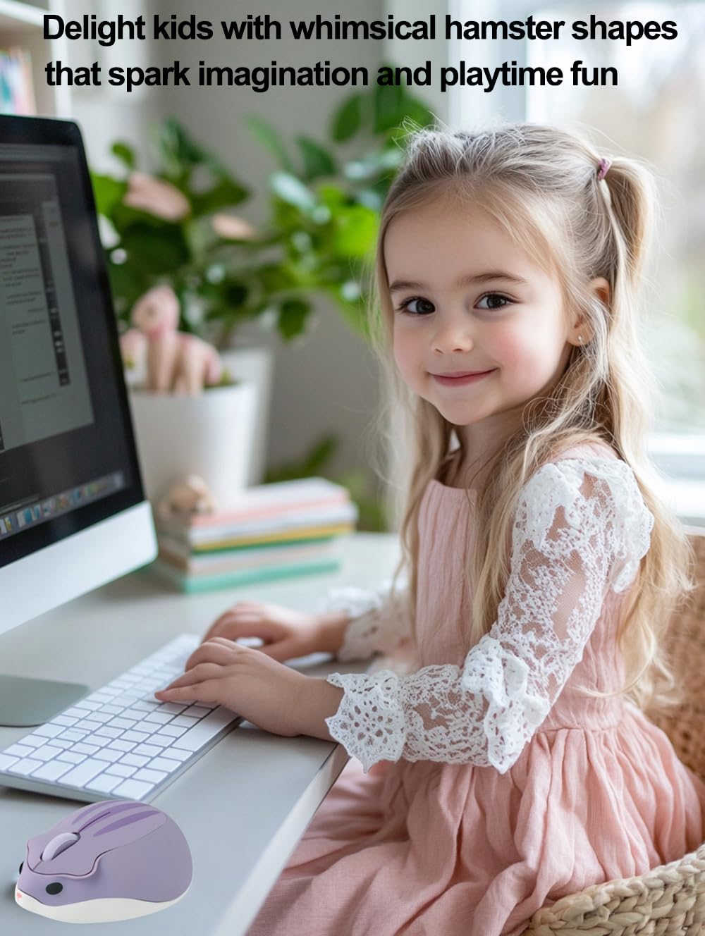 Kabellose Maus, niedliche Hamsterform, weniger Lärm, tragbar, mobil, optisch, 1200 dpi, USB-Maus, schnurlose Maus für PC, Laptop, Computer, Notebook, MacBook, Kinder, Mädchen, Jungen, Männer, Frauen,