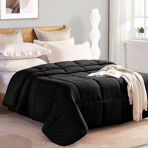 L LOVSOUL Edredón Queen para cama de tamaño Queen, edredón de microfibra cepillada, relleno de edredón alternativo de felpa tamaño Queen, esponjoso,