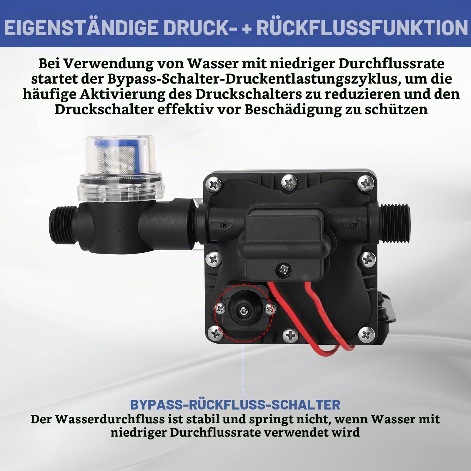 Wasserpumpe 12V für Wohnmobil, Modell 4008-101-E65, Heiß- und Kaltwasserspender, 55 Psi, 3 Gallonen Pro Minute, 7,5 Ampere, Selbstansaugend