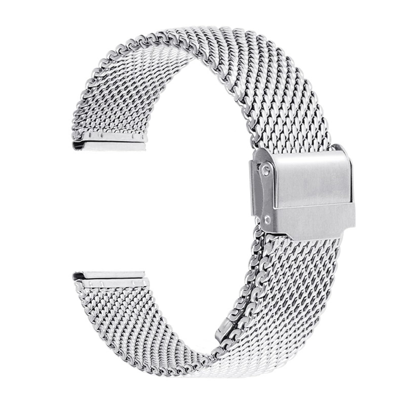 1.0 Bracciale con cinturino per orologio in acciaio inossidabile con passante a maglia milanese 18mm 20mm 22mm 24mm Bracciale con cinturino di spessore 3mm Cinturini per orologi