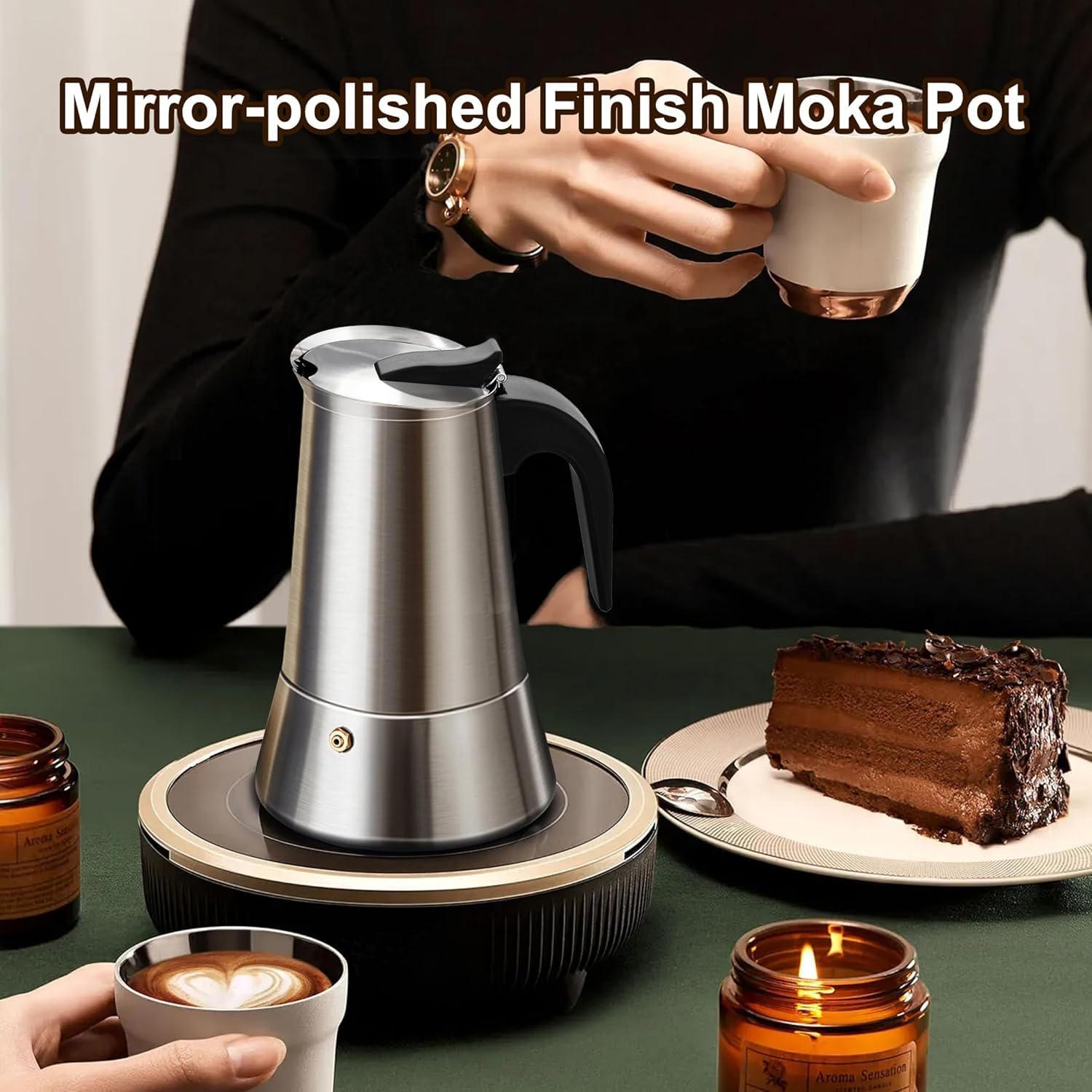 NESTIC Stainless Steel Moka Pot - Espresso Maker -2