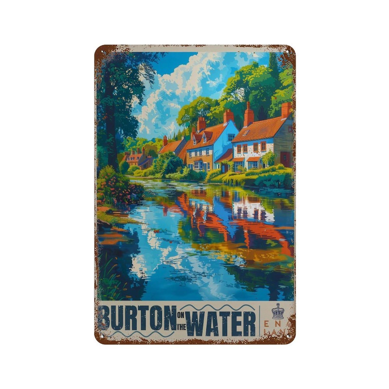 xiaoxiaoshen Burton on The Water England Travel Cotswolds (2) Wall Decor Art Metal Tin Poster Modern Home Decor Art Home Bar Shop Decorations Vintage Sign 30x20cm