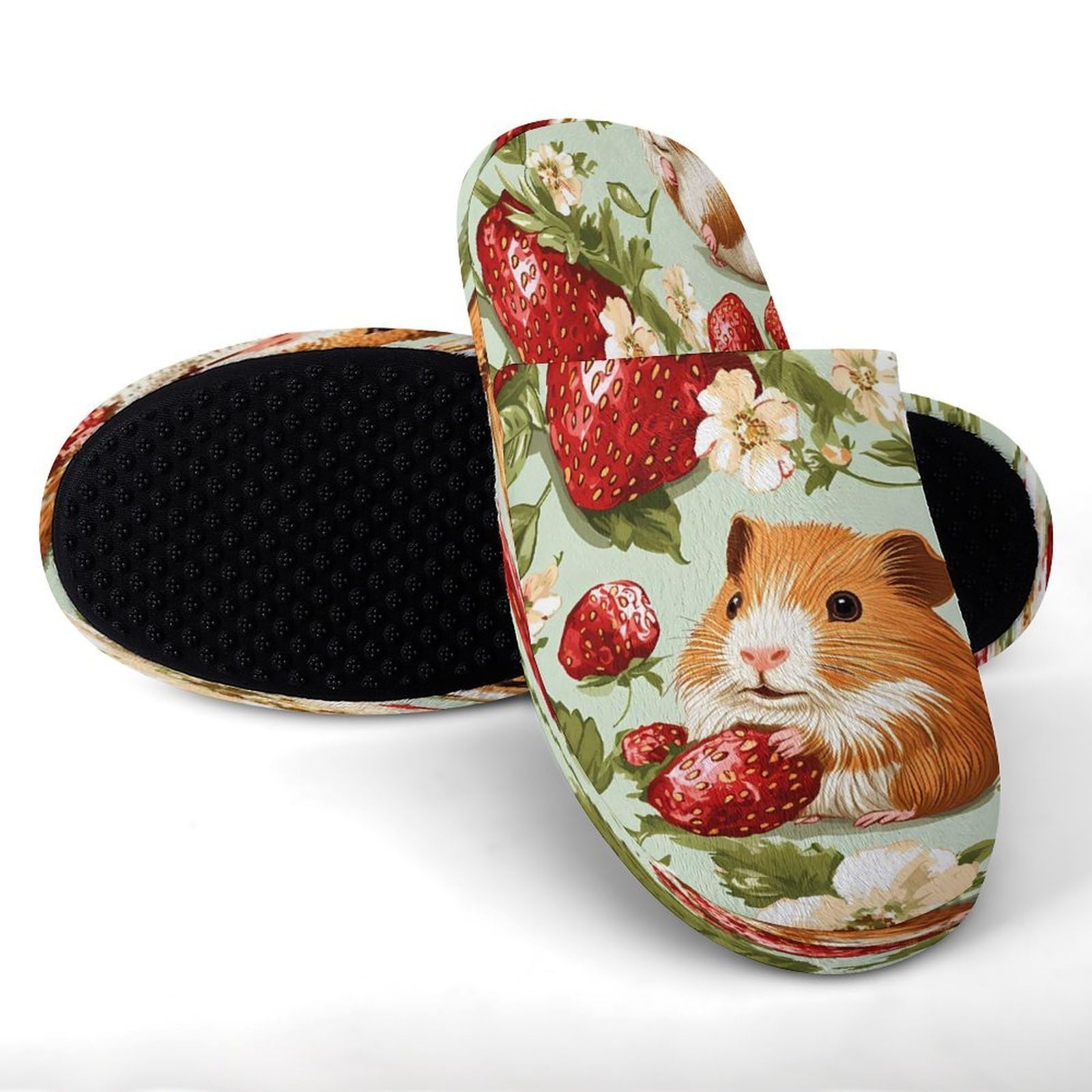 Porcellini d'India con fragole estive pantofole da uomo in memory foam scarpe da casa leggere pantofole lavabili