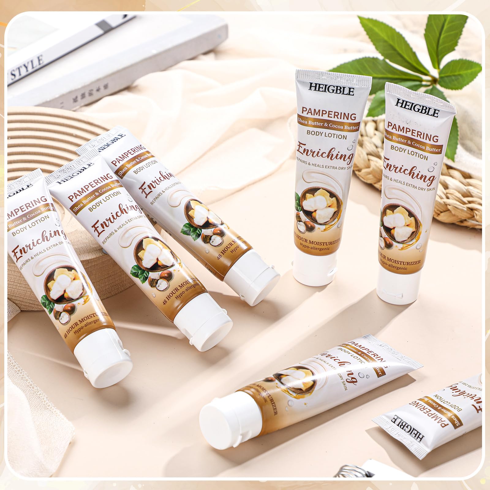 Körperlotionen, Reisegröße, 30 ml, mit Sheabutter und Kakaobutter, feuchtigkeitsspendend für trockene Haut, mit Klappdeckel, ideal für extra trockene Haut, perfekt für P