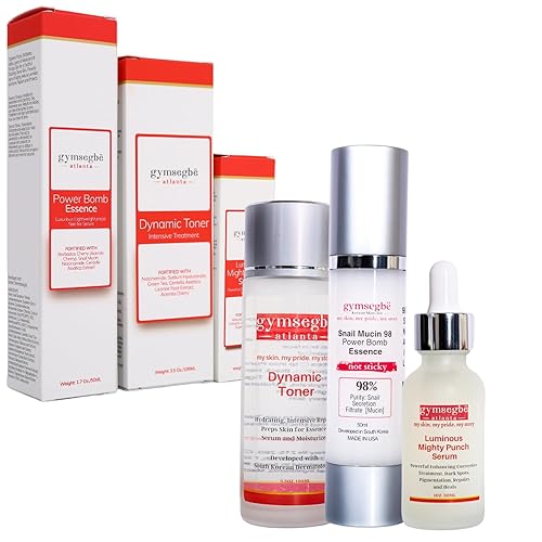 Gymsegbe - Suero luminoso para reducir las arrugas, potente esencia coreana y tóner dinámico, paquete antienvejecimiento coreano S