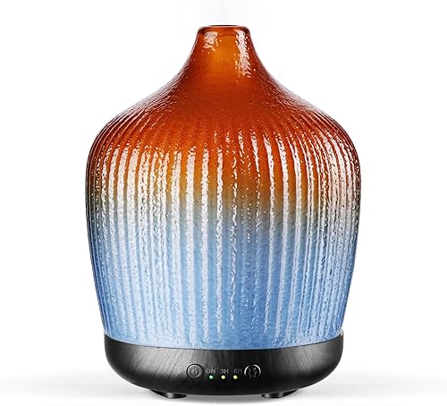 Porseme 280ml Essential Oil Diffuser, Ultrasonic Cool Mist Humidifier with Color Changing, Auto Shut-Off, 6-10 Running Hours, Aromatherapy Glass