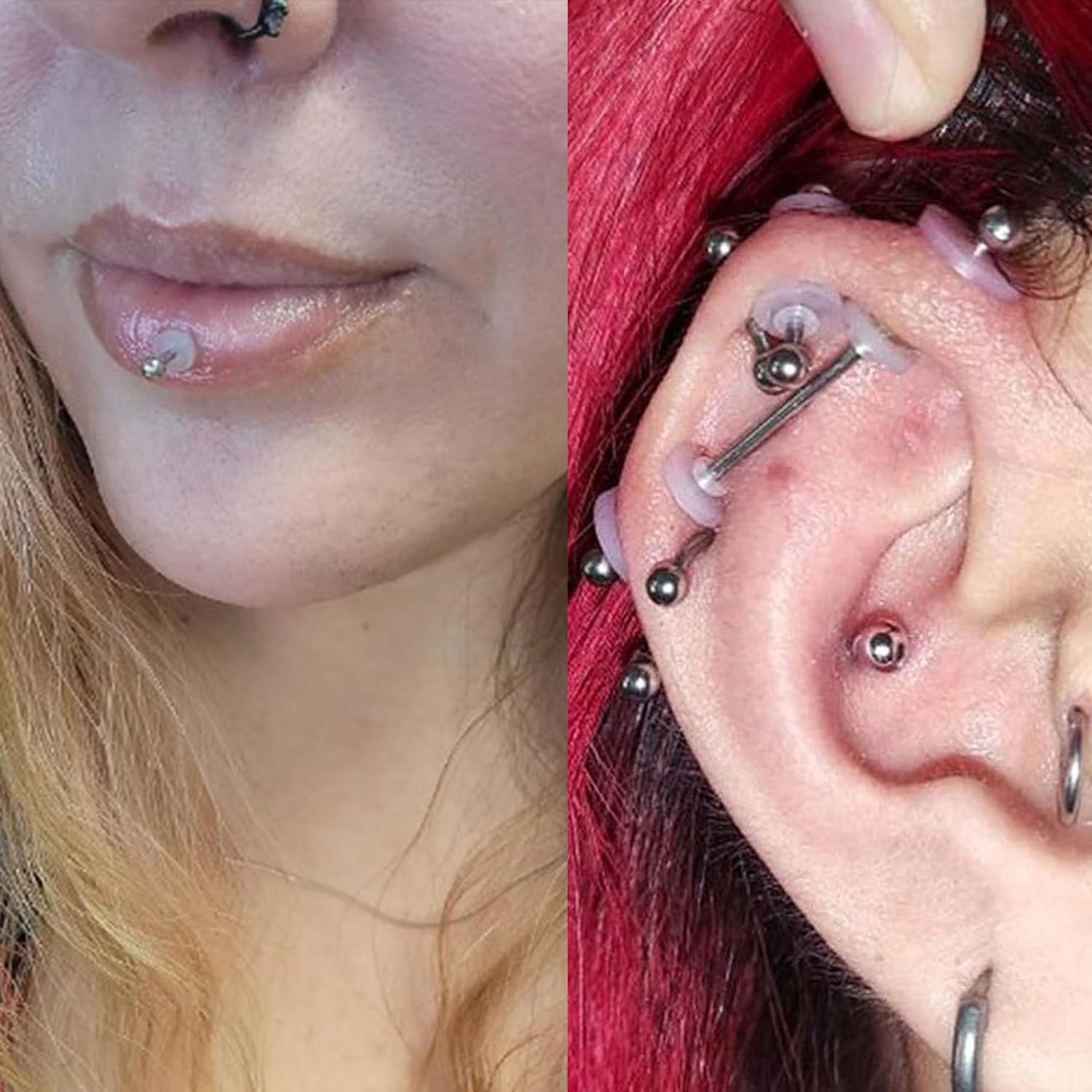 MODRSA Clear Disc Pads no Pull Plastic Piercing Disc for Piercing Bump Silicone Discs Silicone Piercing Disc Stabilize Earrings Earlobe Support Patches