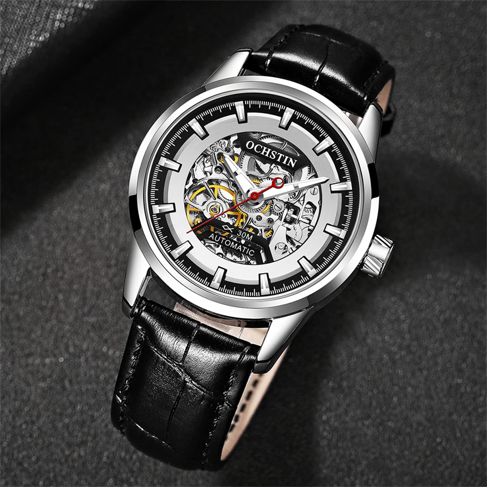 FORSINING Męskie automatyczne zegarki mechaniczne wodoodporny Tourbillon męski zegarek szkielet samonastawny sportowy zegarek na rękę moda biznes