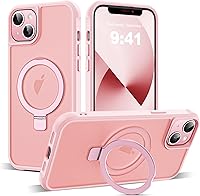 Vista 108 de Funda de grado militar compatible con iPhone 14 Plus de 6.7 pulgadas, con soporte magnético invisible tipo anillo, compatible con MagSafe y gran