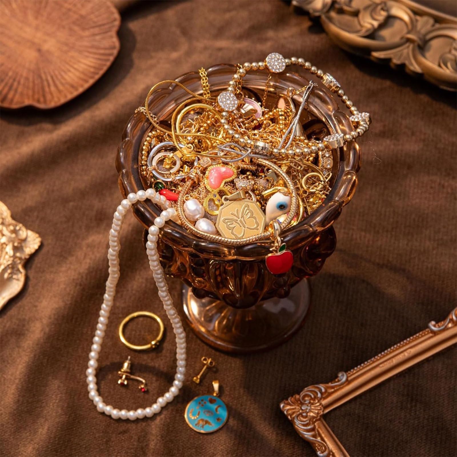 Caja misteriosa for Mujer, Juego de tarros de joyería misteriosa de Moda de 10 a 60, Que Incluye Collar, Pendientes, Anillo y Regalo de cumpleaños for Ella(Gold,60PCS)
