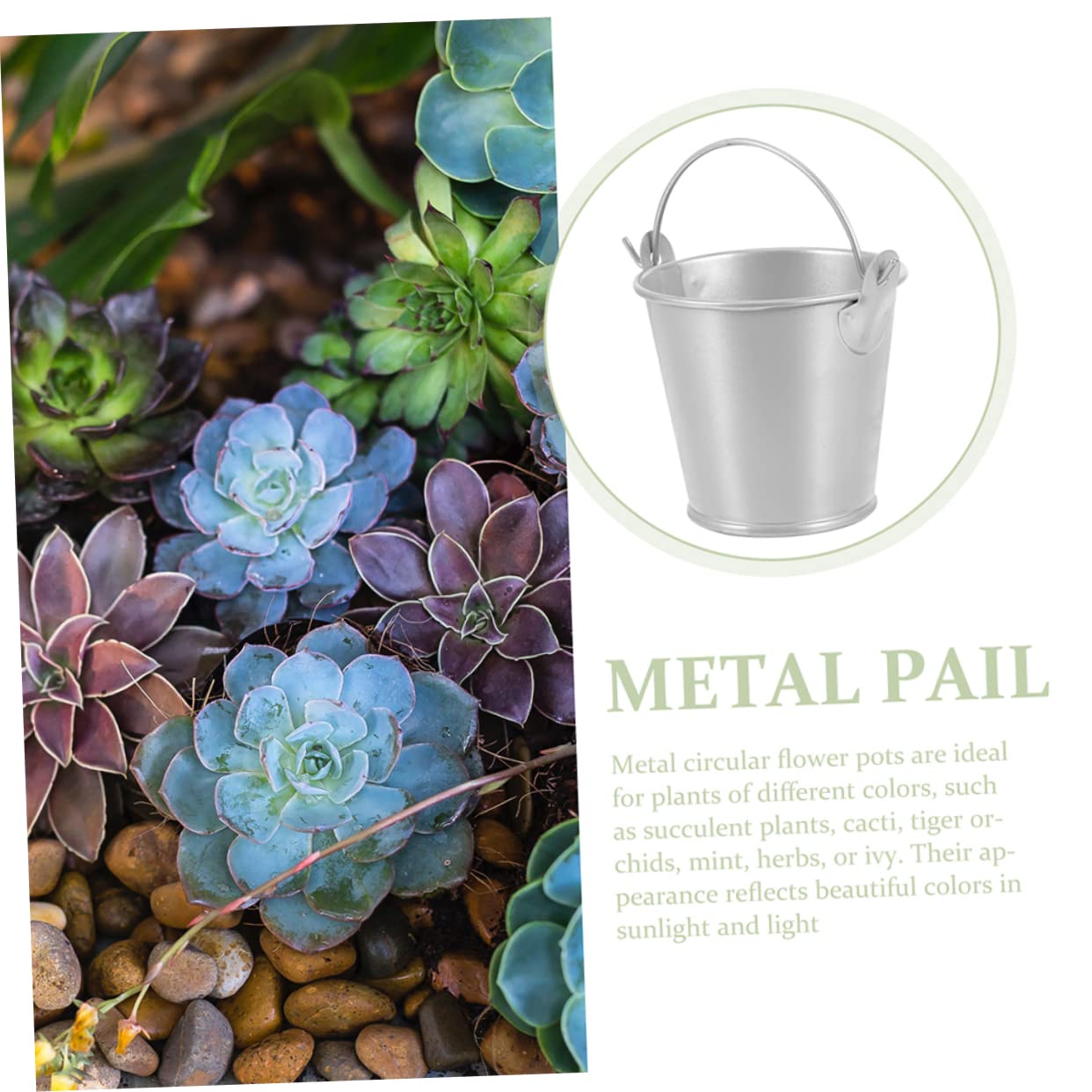 Amazon.co.jp: Alipis ブリキのバケツ ミニメタルバケツ ビンテージ風