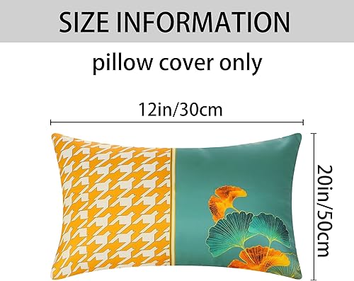 Miniatura 5 de uxcell 2 fundas de almohada decorativas de satén con hojas de ginkgo doradas, fundas de almohada de satén para el hogar, 18 x 18 pulgadas,