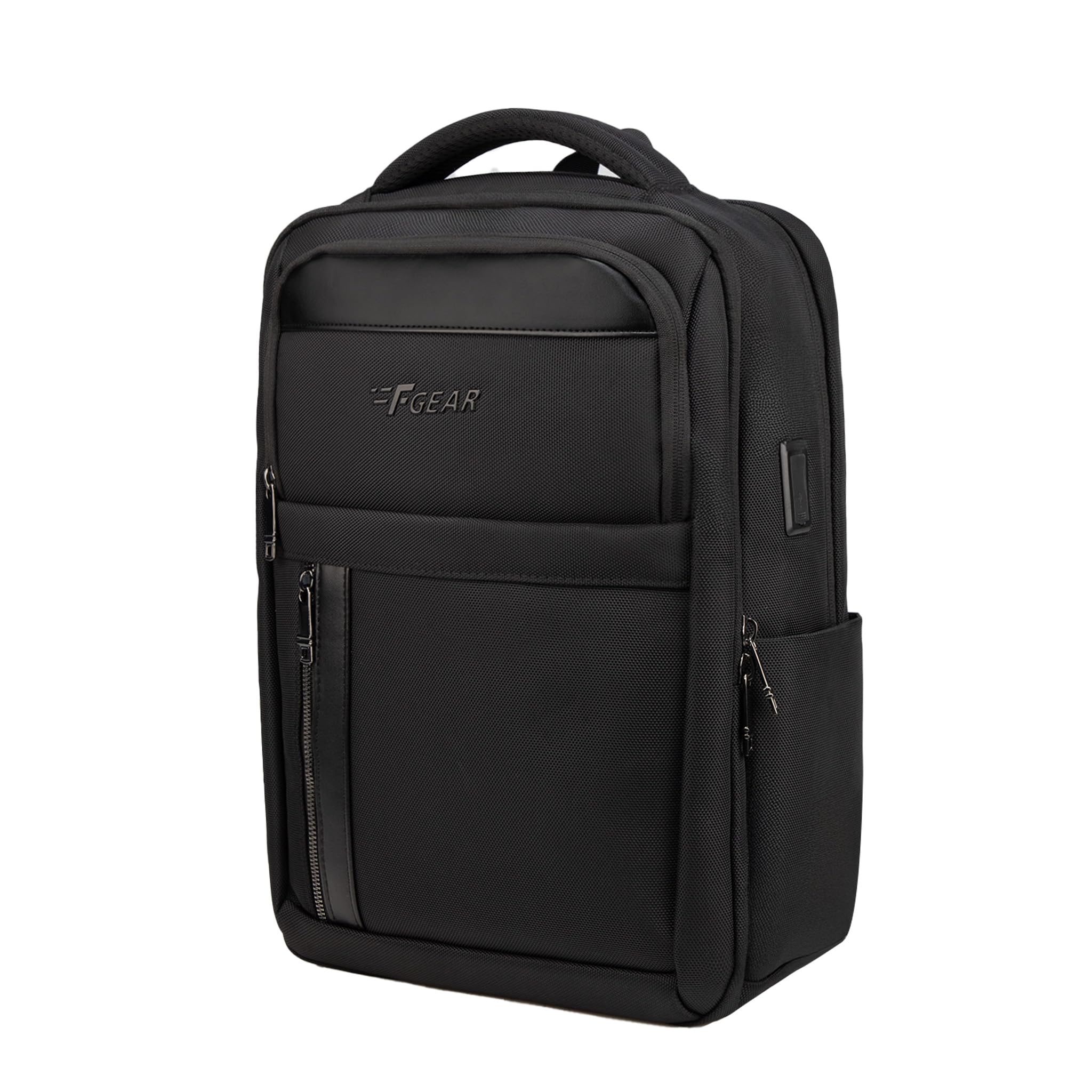 Kenton Black 19L Premium Laptop Backpack | Fits 17” Laptop | USB & Type-C Charging Ports | Lightweight with Tablet Sleeve, 3 Compartments & Luggage Strap | Ideal for Office, College & Travel-image-13