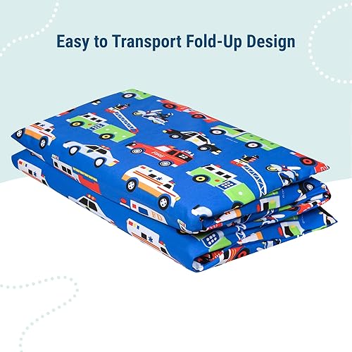 Vista 39 de Wildkin Funda de algodón para siesta para niños, suave, solapa cosida, duradera y se adapta a alfombrillas de vinilo de 1.5 pulgadas, transporte