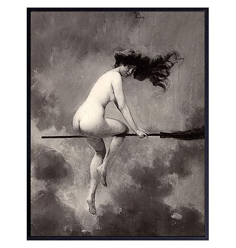 Witchy Pagan Wall Art & Decor - LARGE 11X14 - Vintage Creepy Spooky Gothic Halloween Gift for Witchcraft, Wicca, Wiccan, Occult Fan - Witch on