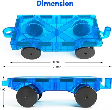 Bmag 2PCS Magnetic Car Set,Construction Vehicle Building Tiles,Magnet Toys Compatible with Magnetic Tiles,STEM Educational Toys for Boys and Girls
