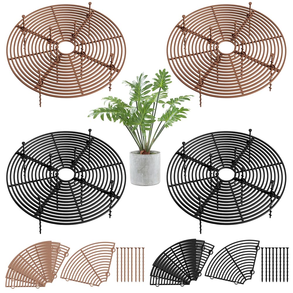 XEERUN Pack of 4 Flower Pot Grids, 30 cm Flower Pot Grid, Plant Protection Grille Cat, Flower Pot Cover, Plant Flower Protection for Children Pets, Flower Pot Protection Cats Flower Pot Stand