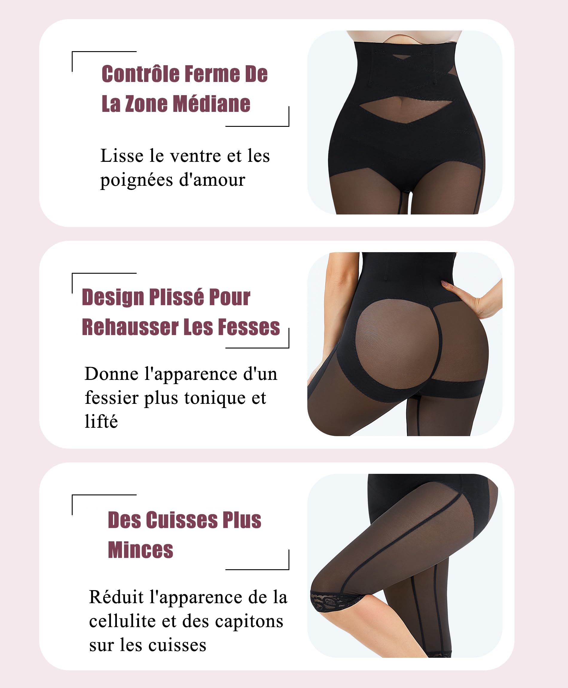 Gotoly Culotte Gainante Femme Ventre Plat Taille Haute Panty Gainant Invisible Gaine Amincissante Cuisse Culottes Sculptantes Shorts Minceur Shapewear